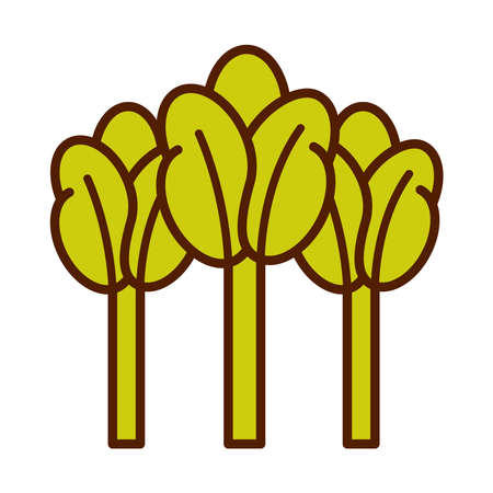 healthy food fresh vegetable green celery raw ingredient line and fill style icon vector illustrationのイラスト素材