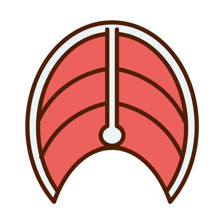 healthy food daily protein fresh nutrition fish steak line and fill style icon vector illustrationのイラスト素材