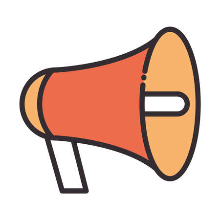 social media speaker marketing digital internet network communicate technology line and fill design icon vector illustrationのイラスト素材