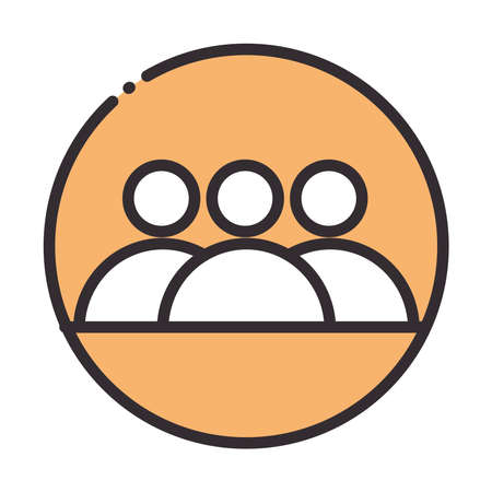 social media group community digital internet network communicate technology line and fill design icon vector illustrationのイラスト素材