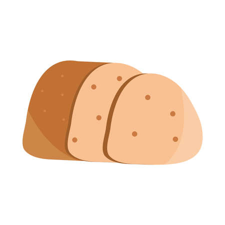 bread cut slices menu bakery food product vector illustration flat style iconのイラスト素材