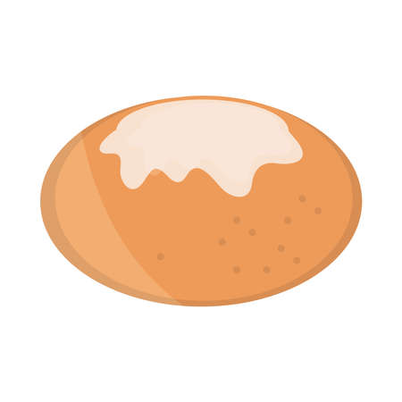bread bun with cheese menu bakery food product vector illustration flat style iconのイラスト素材
