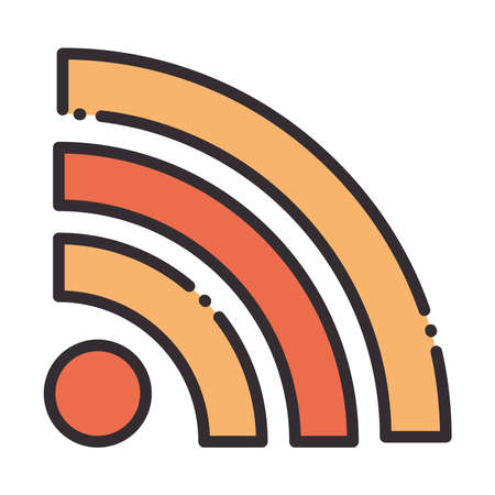 social media digital internet wifi network communicate technology line and fill design icon vector...