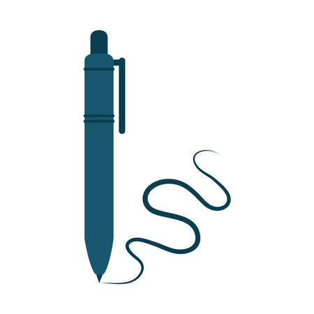 writing pen ink office supply stationery work flat style icon vector illustrationのイラスト素材