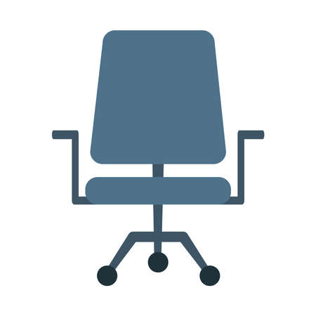 armchair furniture office supply stationery work flat style icon vector illustrationのイラスト素材