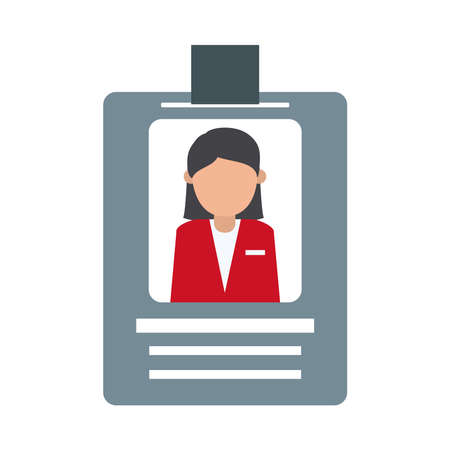 id card worker office supply stationery work flat style icon vector illustrationのイラスト素材