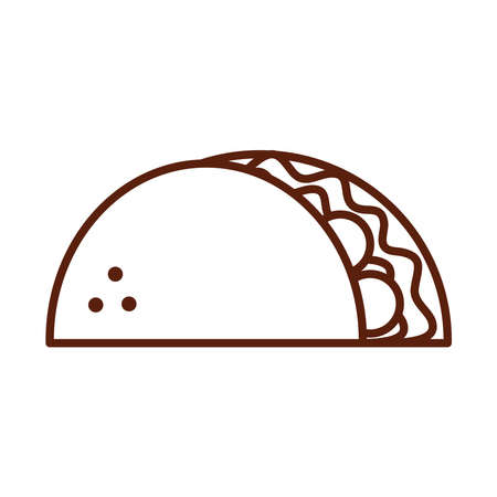 fast food taco mexican dinner and menu, tasty meal and unhealthy vector illustration line style iconのイラスト素材