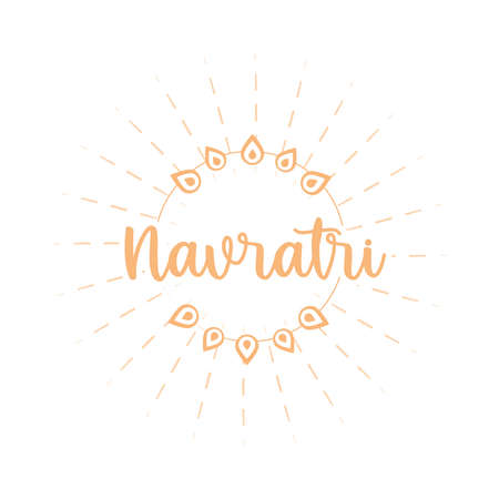 happy navratri indian celebration, goddess durga creative cultural flat style icon vector illustrationのイラスト素材