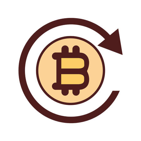 bitcoin exchange money coin icon isolated design shadow vector illustrationのイラスト素材