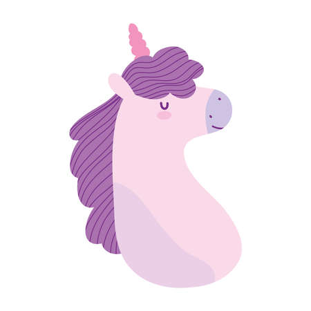 unicorn mystic magic fantasy animal cartoon isolated icon design vector illustrationのイラスト素材
