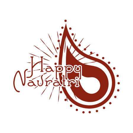 happy navratri hindu festival celebration, goddess durga culture silhouette style icon vector illustrationのイラスト素材
