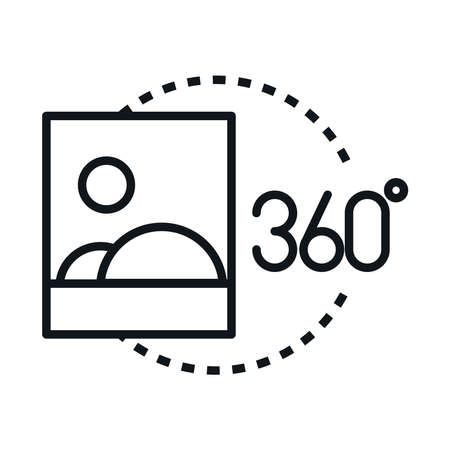 360 picture view virtual tour image linear style icon design vector illustrationのイラスト素材
