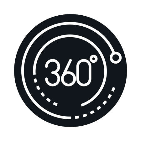 360 degree view virtual tour block and line style icon design vector illustrationのイラスト素材
