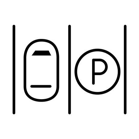 parking transport placeholder line style icon design vector illustrationのイラスト素材