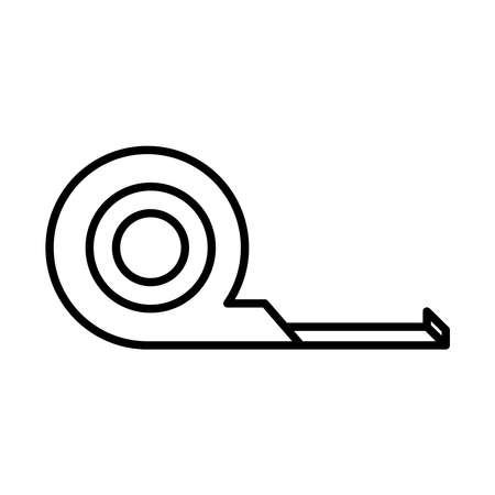 measuring tape tool repair maintenance and construction equipment line style icon vector illustrationのイラスト素材