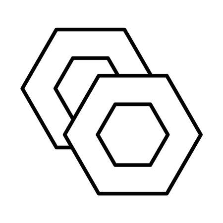 nuts metal tool repair maintenance and construction equipment line style icon vector illustrationのイラスト素材