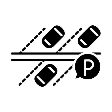 parking placeholder image transport silhouette style icon design vector illustrationのイラスト素材