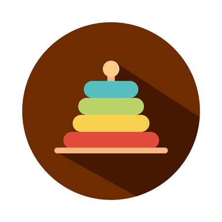 pyramid pieces toy object for small children to play, block and flat style cartoon vector illustrationのイラスト素材