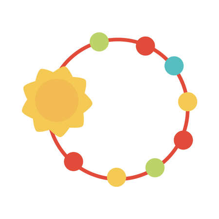 tambourine baby toy object for small children to play, flat style cartoon vector illustrationのイラスト素材