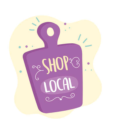 support local business, shop small market retail bag vector illustrationのイラスト素材