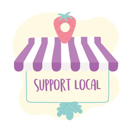 support local business, shop small market location store vector illustrationのイラスト素材