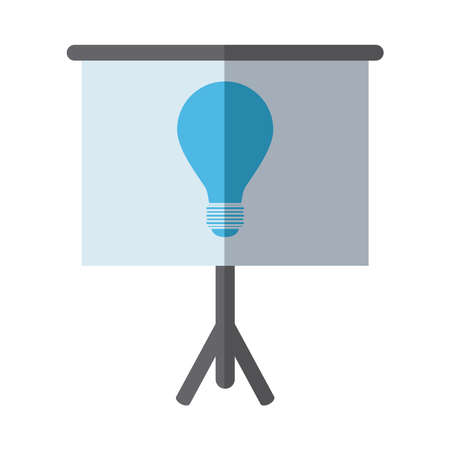 school education presentation board bulb creativity idea flat icon with shadow vector illustrationのイラスト素材