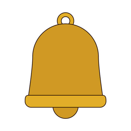 gold bell ornament line and fill style icon vector illustrationのイラスト素材