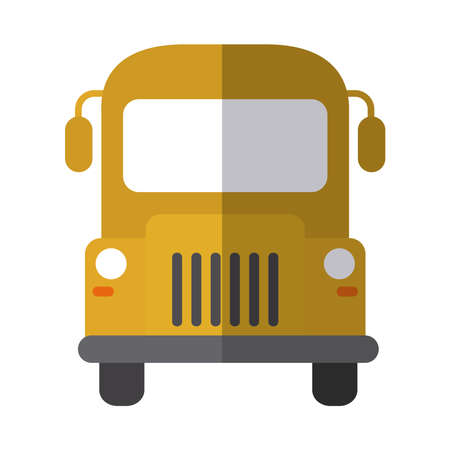trasnport bus front view flat icon with shadow vector illustrationのイラスト素材