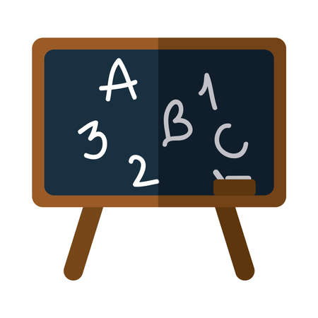 school education blackboard with tripod flat icon with shadow vector illustrationのイラスト素材