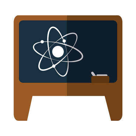 school education chalkboard atom drawn flat icon with shadow vector illustrationのイラスト素材