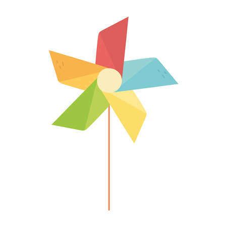 kids toys pinwheel cartoon isolated icon design white background vector illustrationのイラスト素材
