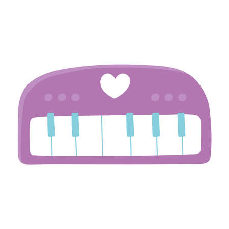 kids toys piano music instrument isolated icon design white background vector illustrationのイラスト素材