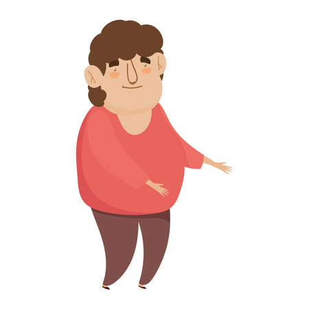 grandparents day, grandpa standing character cartoon isolated icon design vector illustrationのイラスト素材