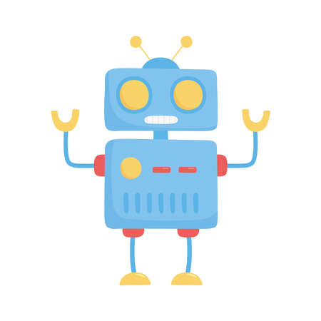 kids toys blue robot cartoon isolated icon design white background vector illustrationのイラスト素材