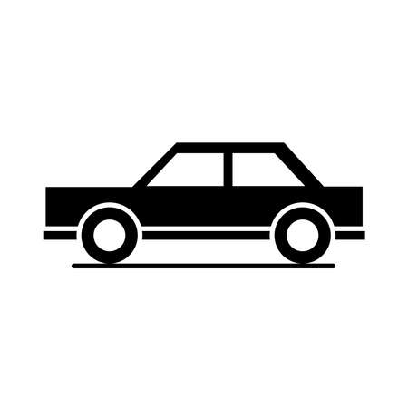 car sedan model transport vehicle silhouette style icon design vector illustrationのイラスト素材