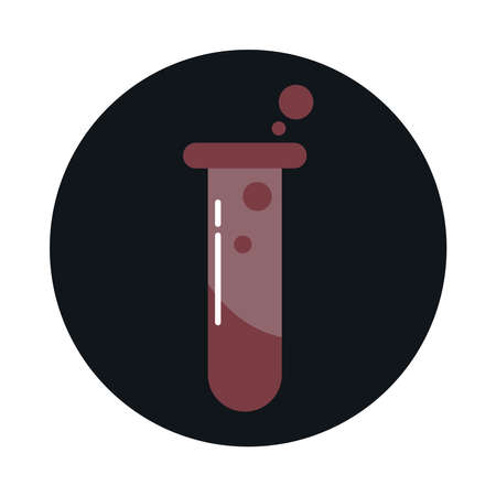 school education supply chemistry test tube block and flat style icon vector illustrationのイラスト素材