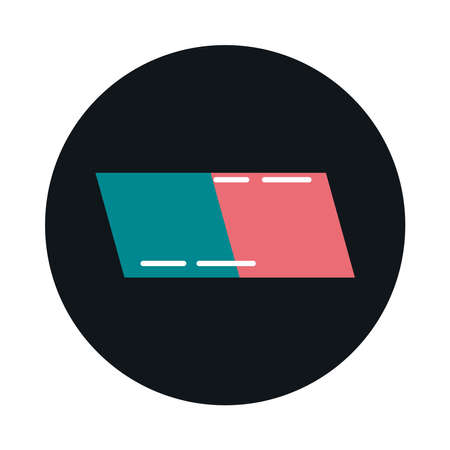 school education supply eraser obejct block and flat style icon vector illustrationのイラスト素材