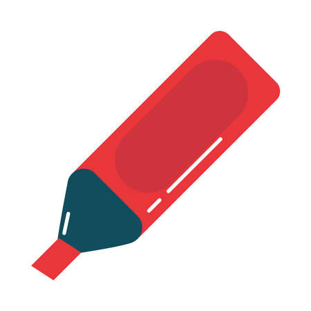 school education supply marker color flat style icon vector illustrationのイラスト素材