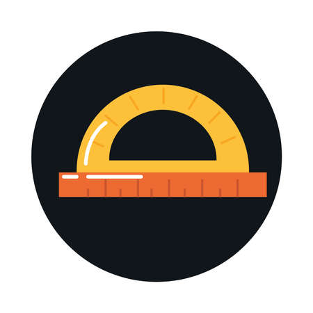 school education supply geometric protractor measure block and flat style icon vector illustrationのイラスト素材