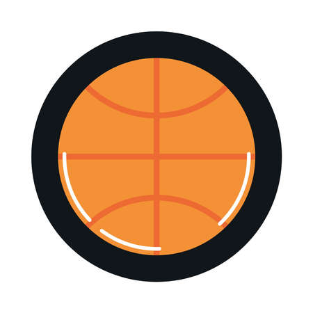 basketball ball sport equipment block and flat style icon vector illustrationのイラスト素材