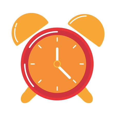 alarm clock time reminder flat style icon vector illustrationのイラスト素材