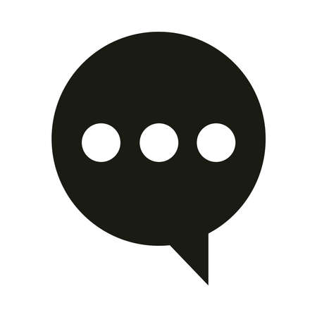 mobile application chatting speech bubble web button menu digital silhouette style icon vector illustrationのイラスト素材