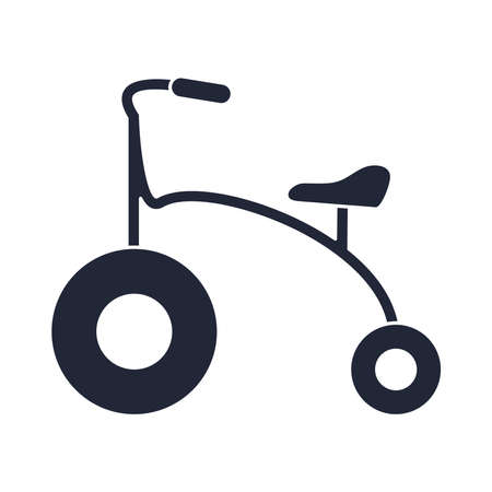 cartoon toddler bike toy object for small children to play, silhouette style icon vector illustrationのイラスト素材