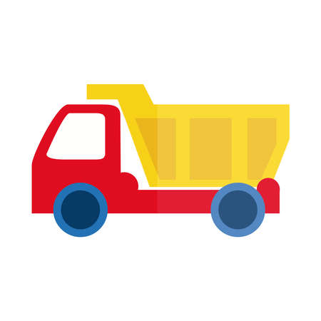 cartoon truck toy object for small children to play, flat style icon vector illustrationのイラスト素材