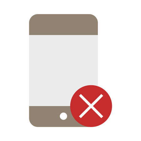 smartphone use prohibition sign flat style icon vector illustrationのイラスト素材