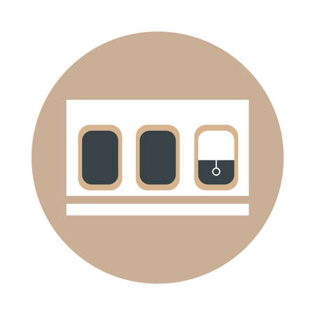 airport flight airplane window travel transport terminal tourism or business block and flat style...