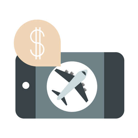 airport smartphone online buying ticket, travel transport terminal tourism or business flat style...