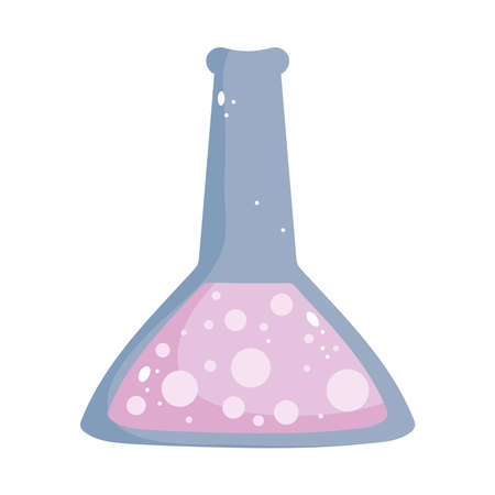 back to school, chemistry test tube laboratory elementary education cartoon vector illustrationのイラスト素材