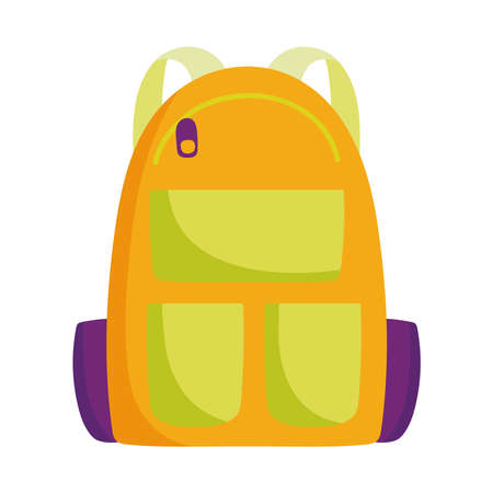 back to school, backpack accessory elementary education cartoon vector illustrationのイラスト素材