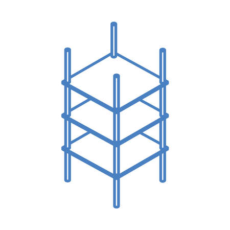 isometric repair construction empty shelves storage work equipment linear style icon design vector illustrationのイラスト素材